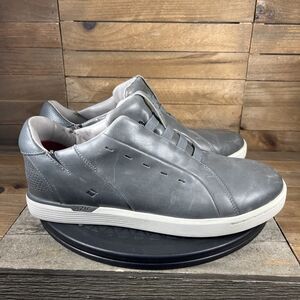 Kizik New York Shoes Mens Size 9.5M Gray Leather Sneakers Hands Free Casual